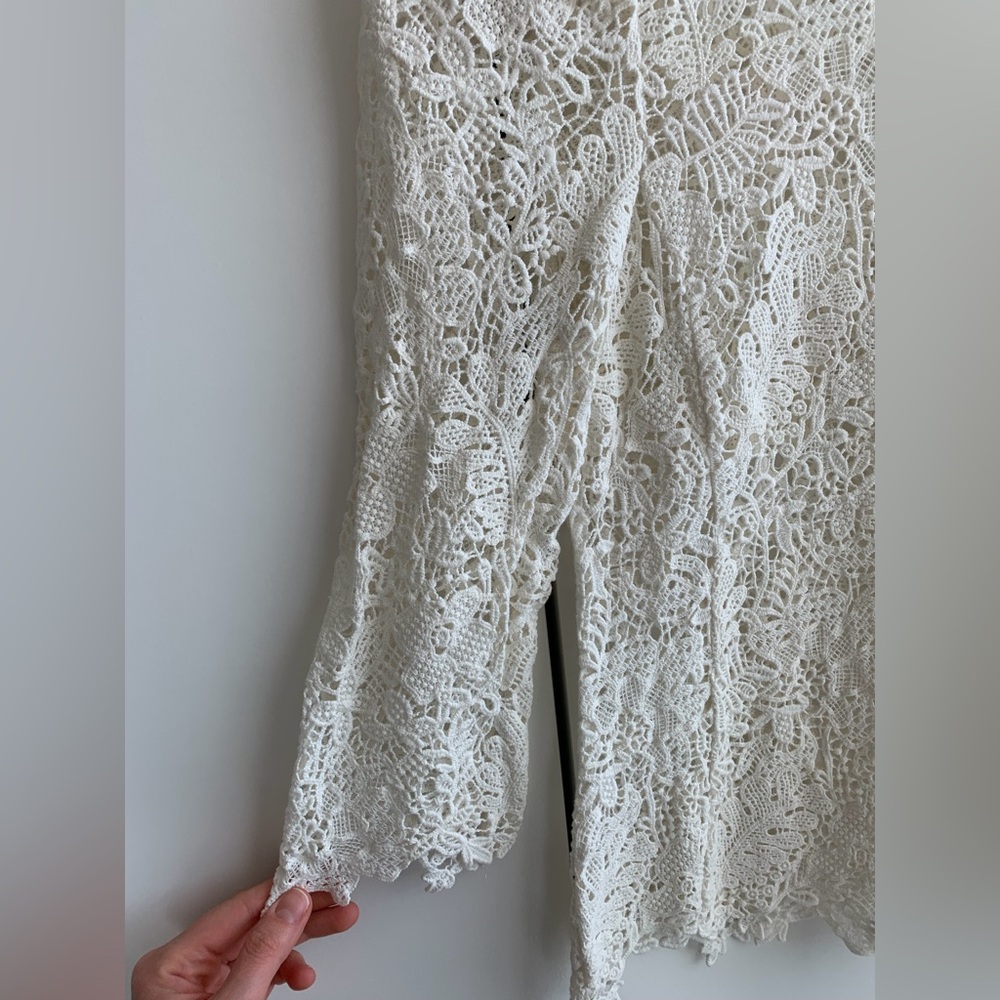 Rebecca Taylor Cream Lace Blouse Size 0 - Picture 2 of 7